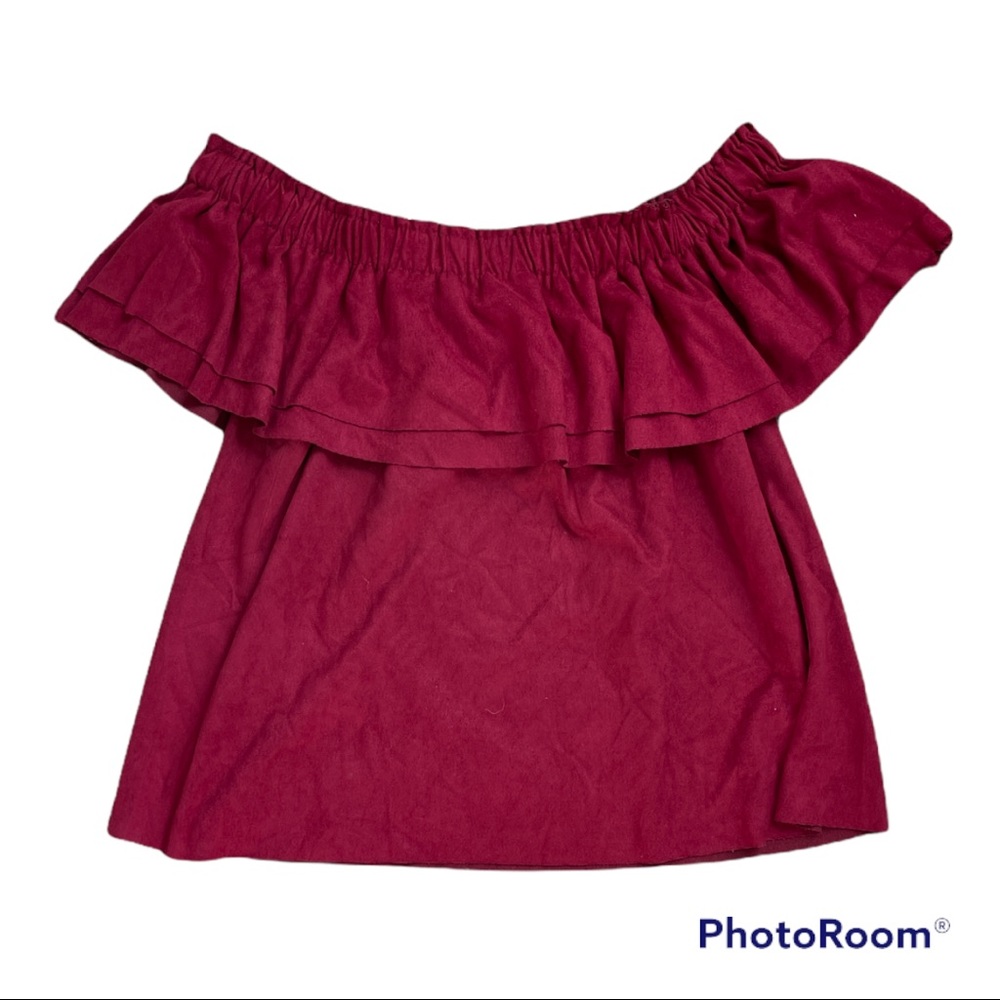 Velour off the shoulders top